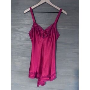Victoria's‎ Secret angel, satin lace romper playsuit size medium red NWT
